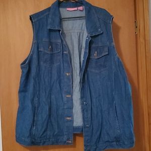 Plus Size Denim Vest